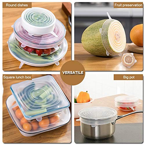 4 Pack Same Size Silicone Stretch Lids, Thicker Reusable Sturdy Silicone