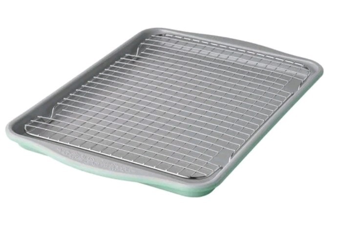 PIONEER WOMAN ~ Kitchen Bakeware ~ 15″ Cookie Sheet & w/Cooling Rack ~ GREEN