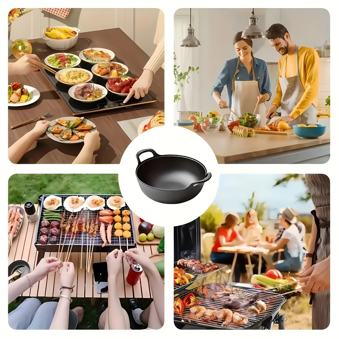 1/2pcs Versatile Pre-Seasoned Cast Iron