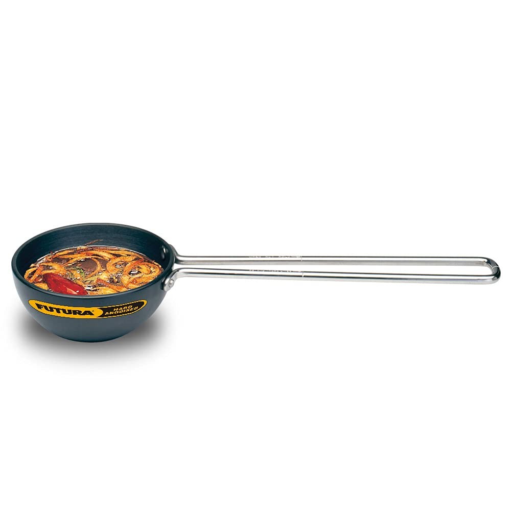 Black FUTURA Hard Anodised Heating Tadka Pan 1 Cup Capacity Cooking Skillet