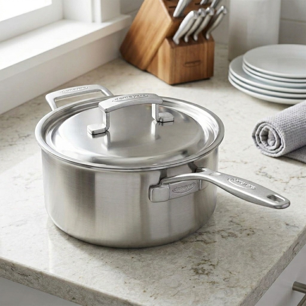 Demeyere Industry 5 Saucepan 4L 4.2 Qt Stainless Steel 40850-678 NEW