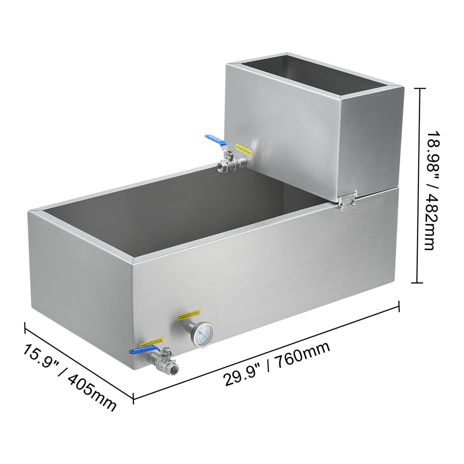 Uimoso Stainless Steel Maple Syrup Evaporator Pan with Valves and Thermometer