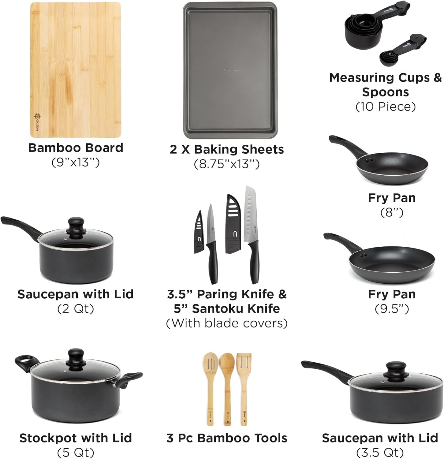 26-Piece Easy Clean Ceramic Nonstick Cookware Set – Dishwasher Safe Essentials