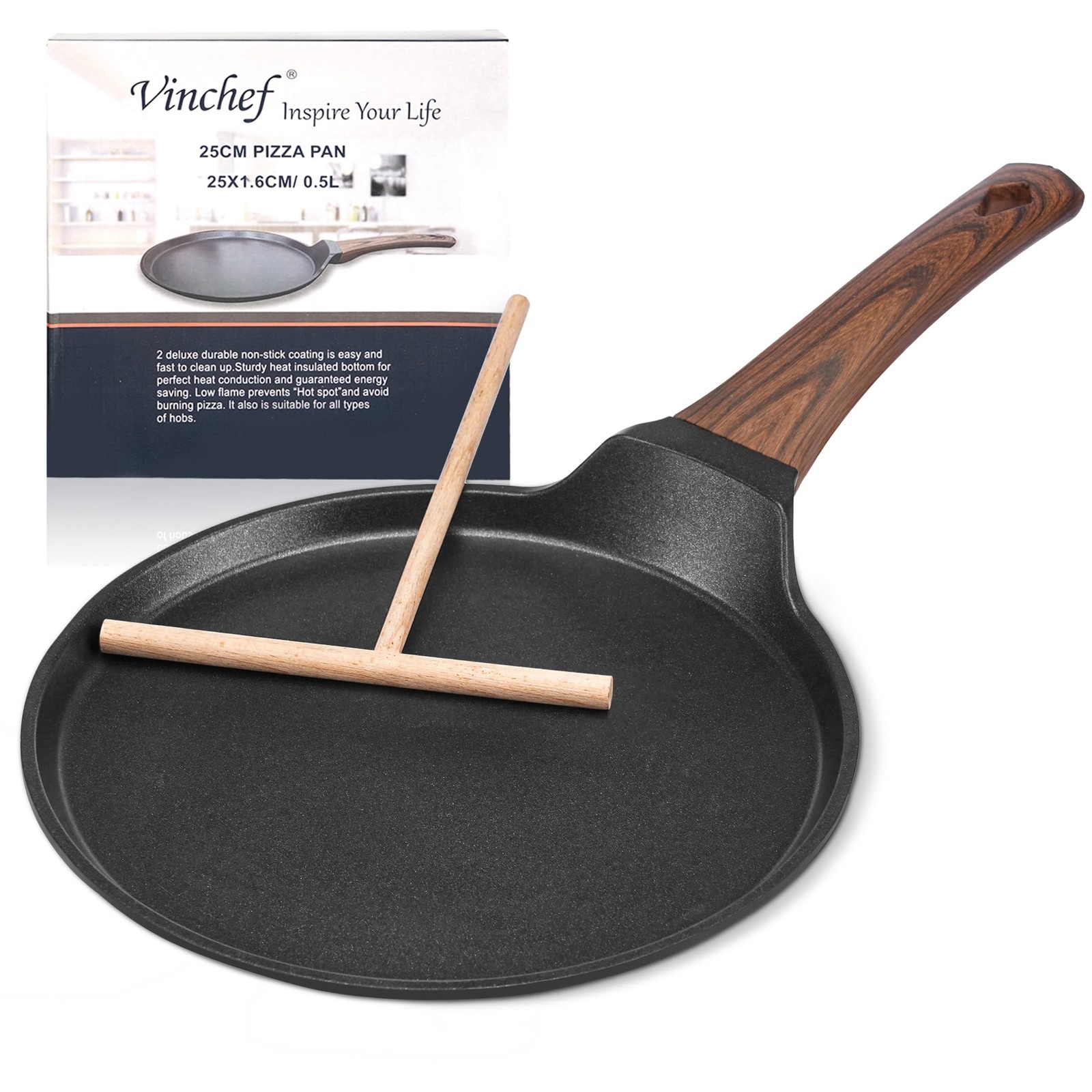 11 Inch Nonstick Crepe Pan Skillet Dosa Tawa Omelette Tortillas Griddle