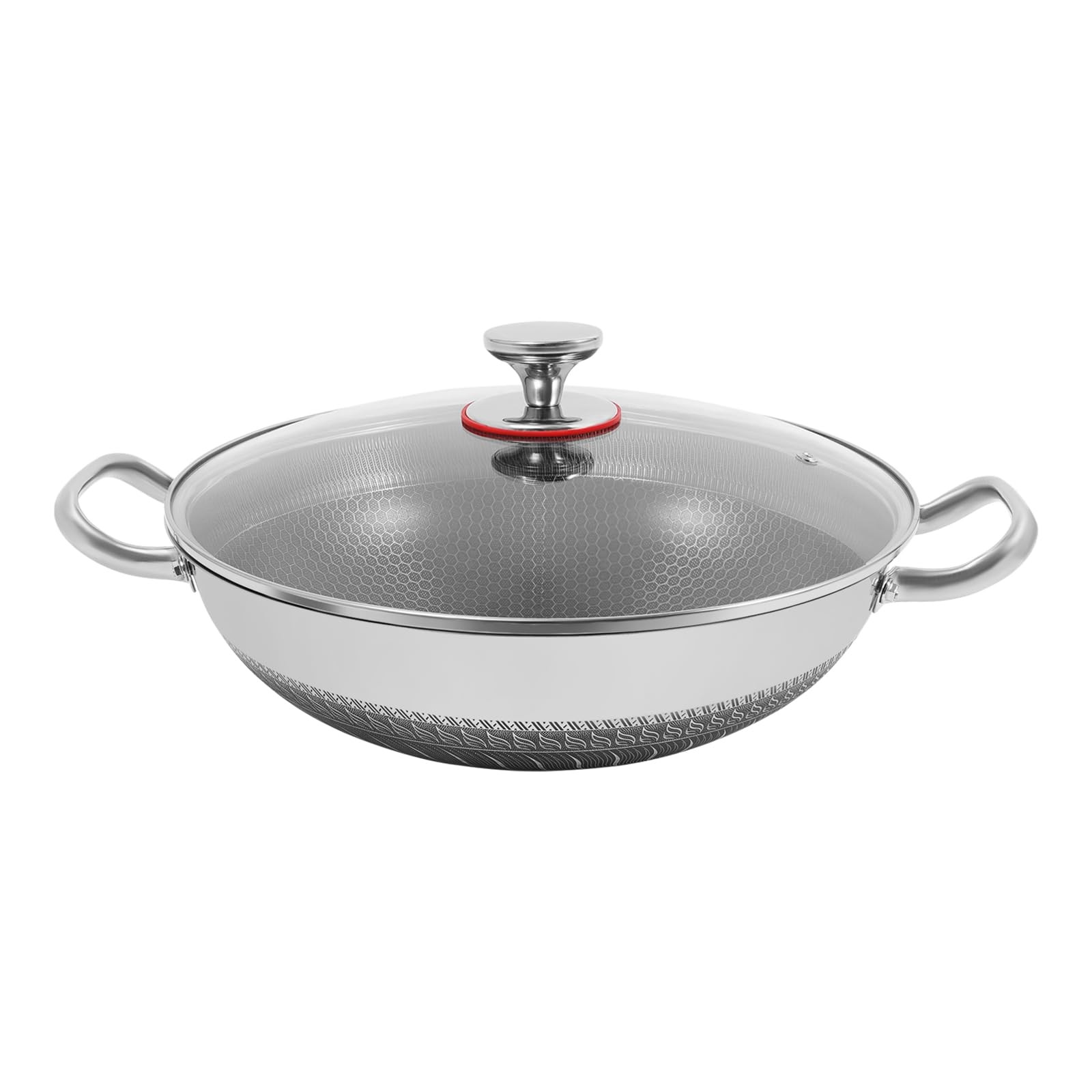 Skillet W/Lid 13.19 Inch Non Stick Paella Pan Stainless Steel Frying/Cooking Pan