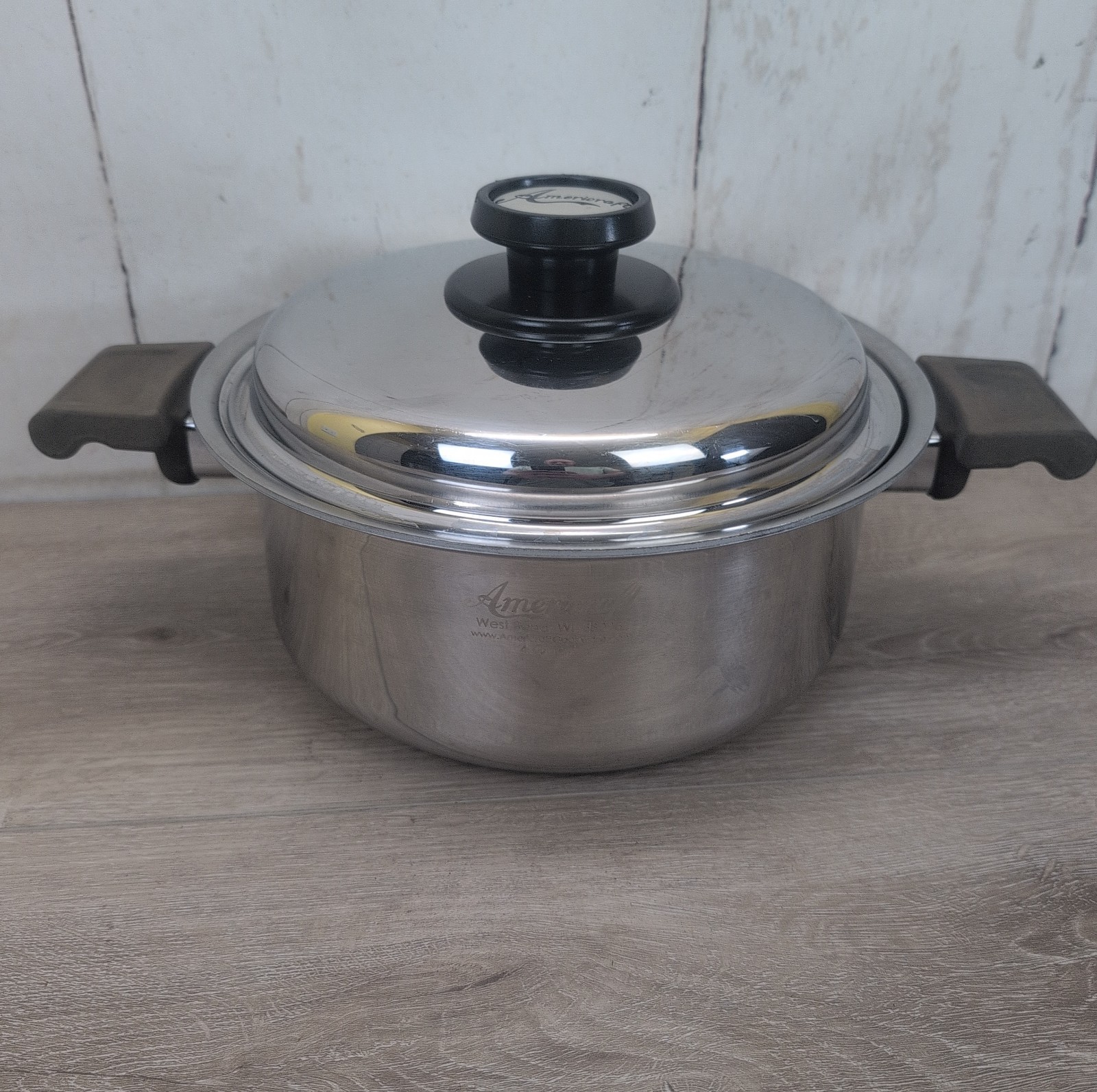 Americraft 4 Qt Quart Stock Pot Dutch Oven Sauce Stainless Steel USA w/ Lid