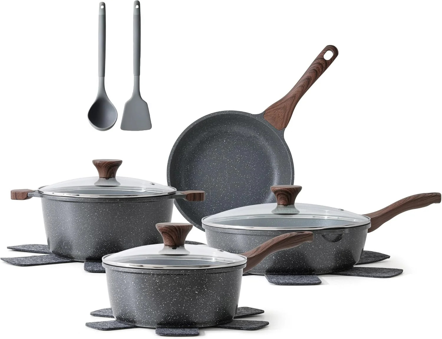 SENSARTE Nonstick Cookware Set 13-Piece, Non Stick Pots and Pans Set with Swiss
