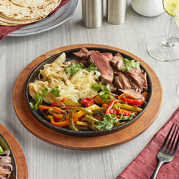 Valor Pre-Seasoned Cast Iron Fajita Skillet, Chestnut Underliner (select size)