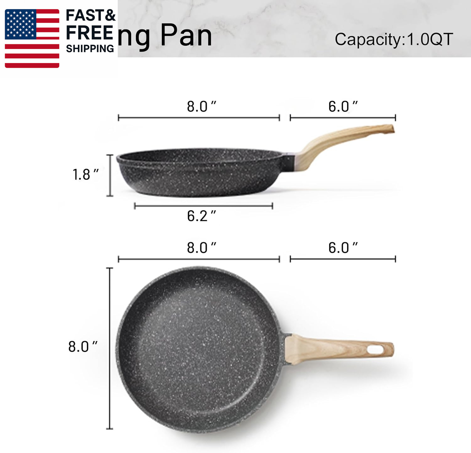 Nonstick Frying Pan Skillet,Non Stick Granite Fry Pan Egg Pan Omelet Pans, Stone