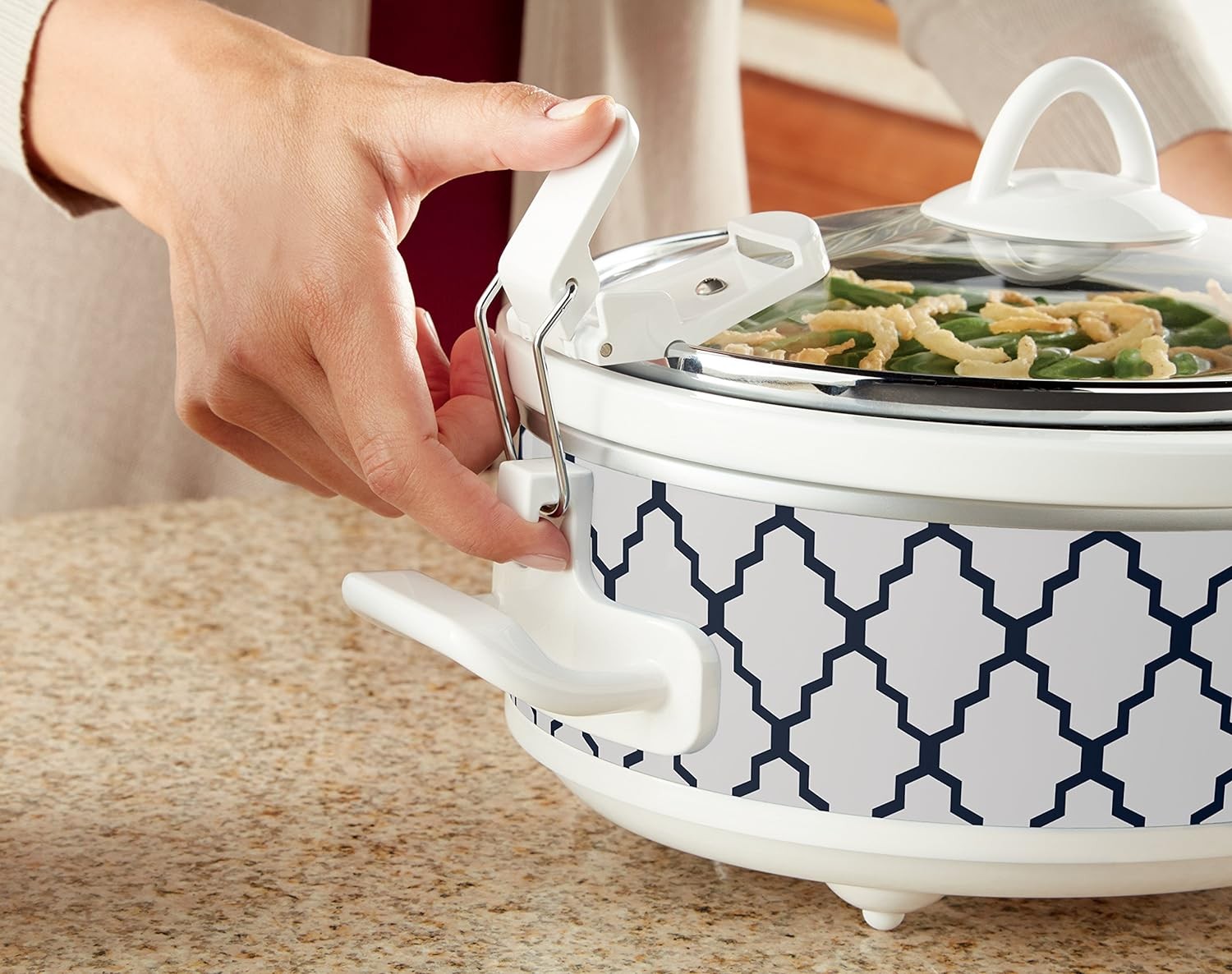 Crock-Pot 2.5Qt Casserole Slow Cooker White/Blue Compact Durable NewHot