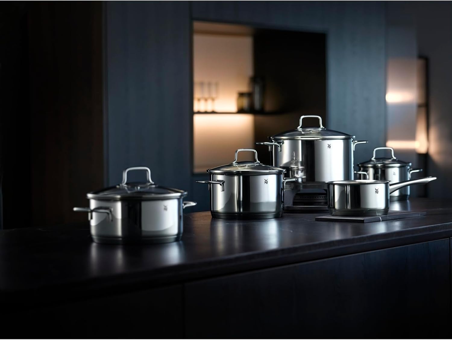 WMF Astoria 5-piece induction cookware set with glass lids, original…