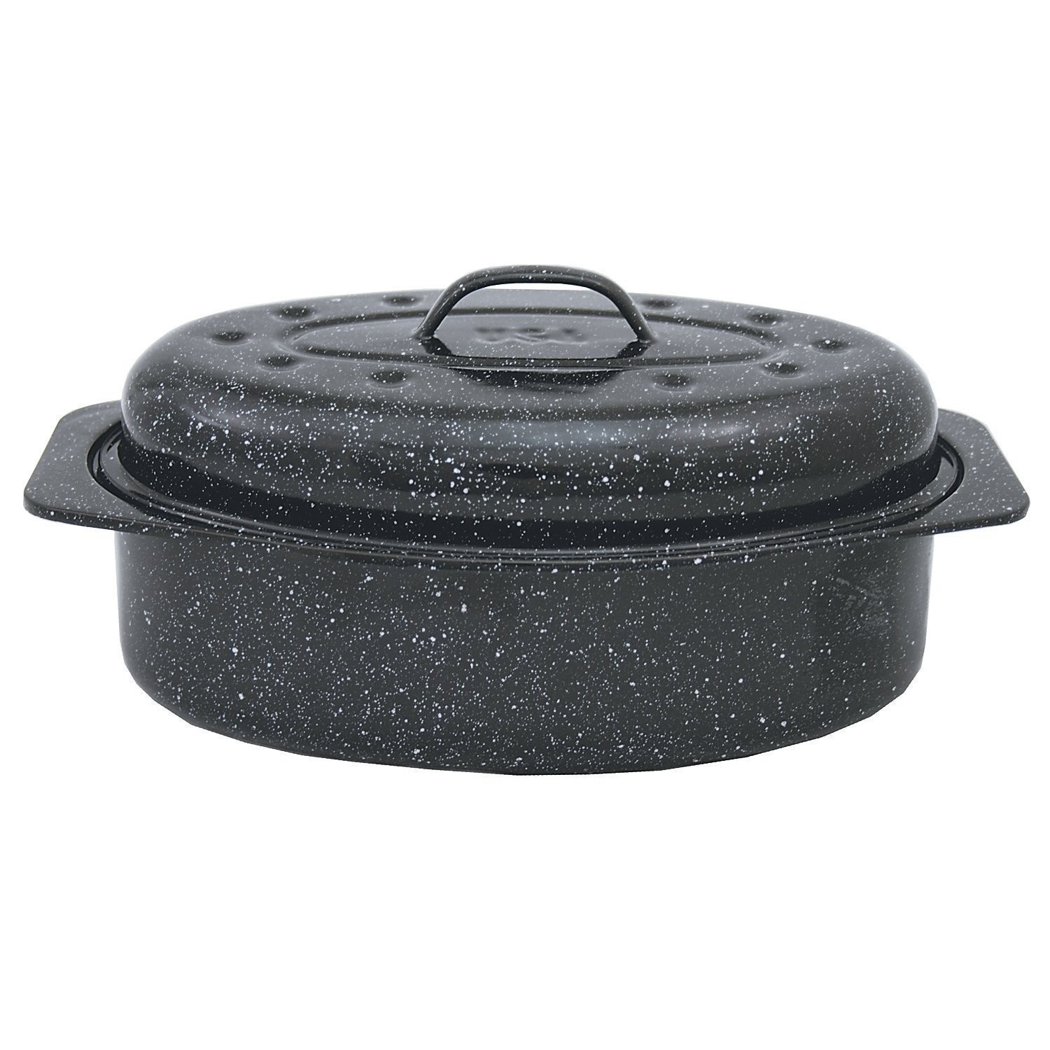 Granite Ware 6106-2 F6106-2 Covered Oval Roaster, 13 inches, Black