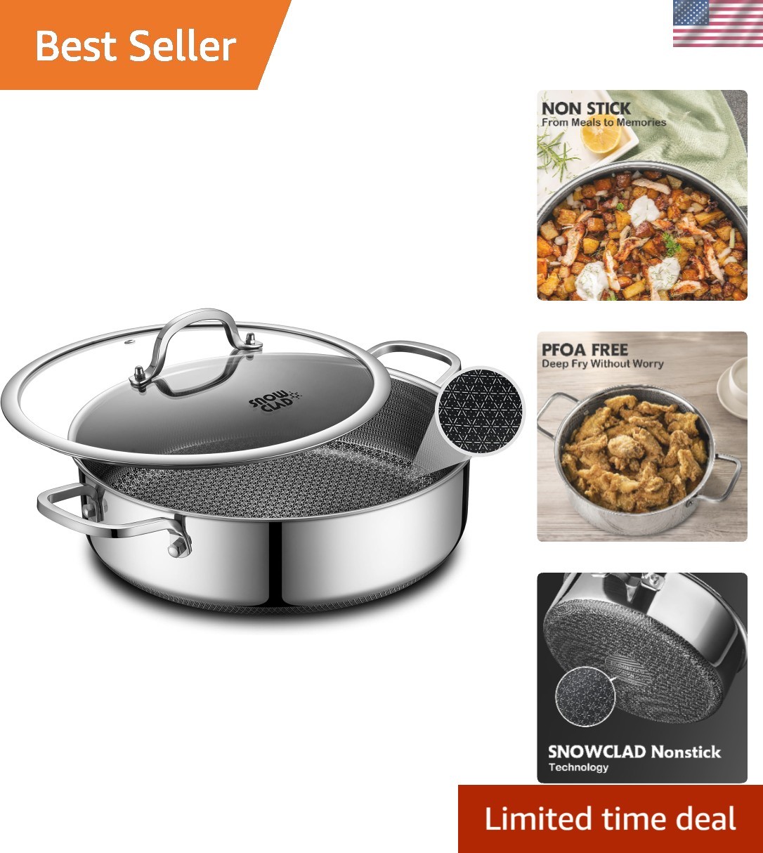 Versatile 5 QT Non-Toxic Sauté Pan with Double Handles – Induction Ready