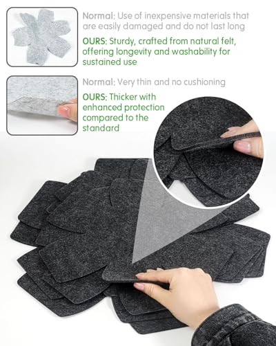 Felt Pot and Pan Protectors – Set of 6 and 3 Different Sizes Felt Pan