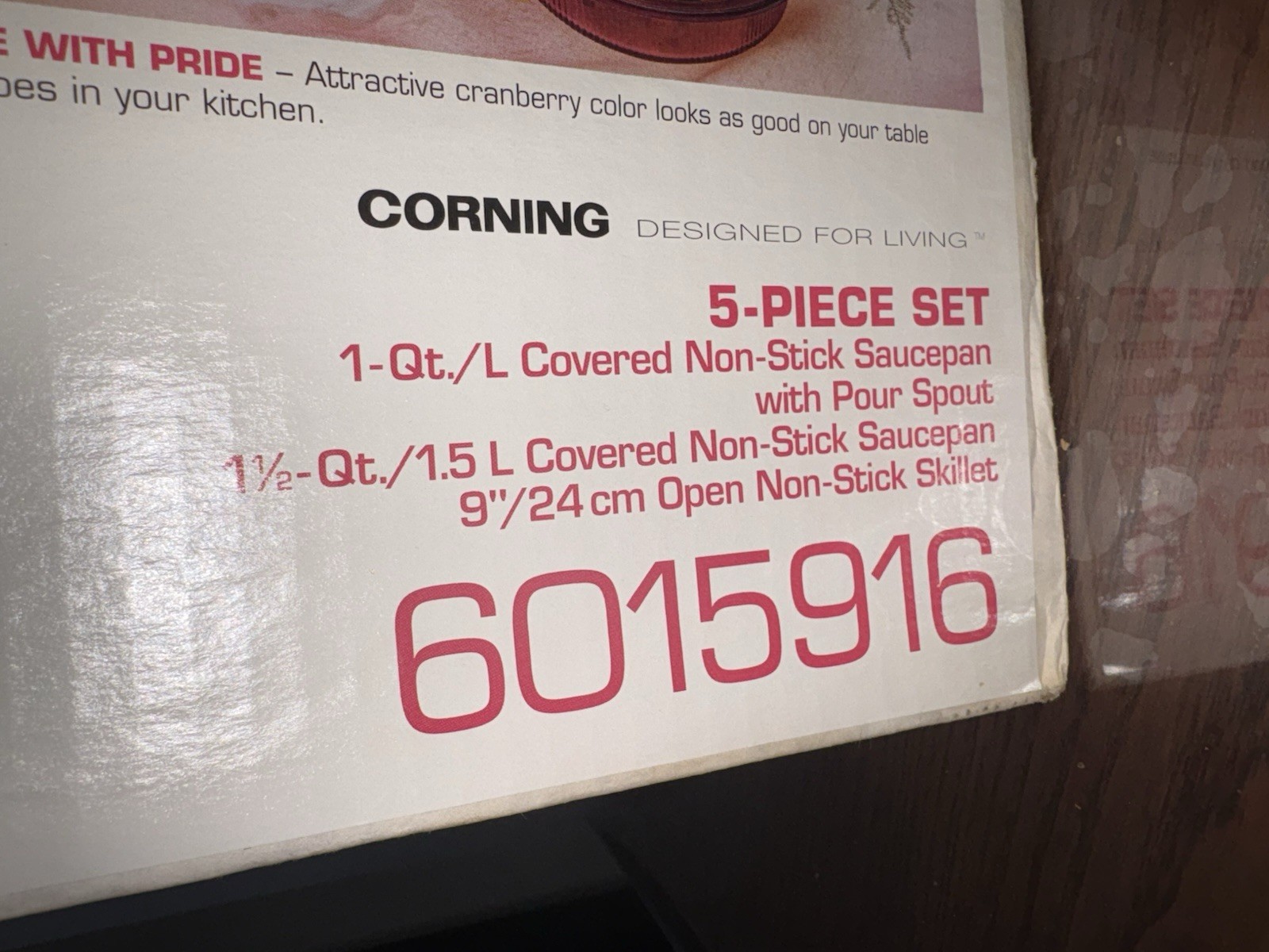VTG 90s Corningware Cranberry Tinted Visions Cookware 5 Piece New Open Box
