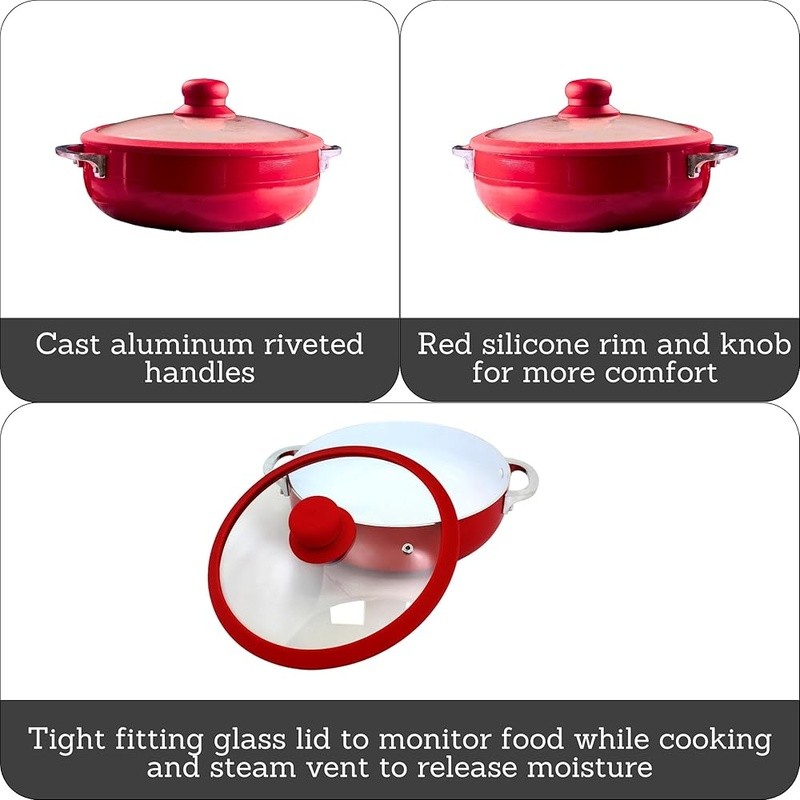 Durable Ceramic Caldero Cooking Pot 3.2qt Even Heat Retention Versatile Tool New