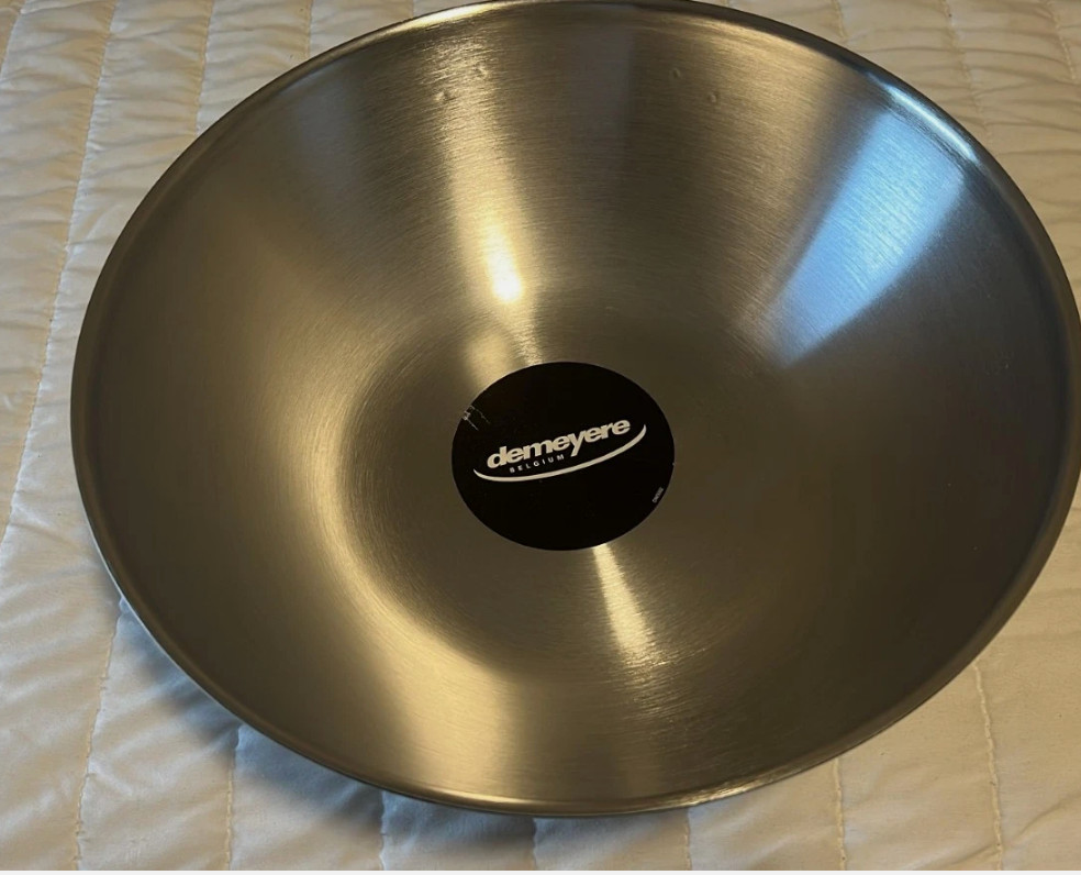 Demeyere Industry 5 Flat Bottom Wok, 12 inch, 18/10 Stainless Steel NEW