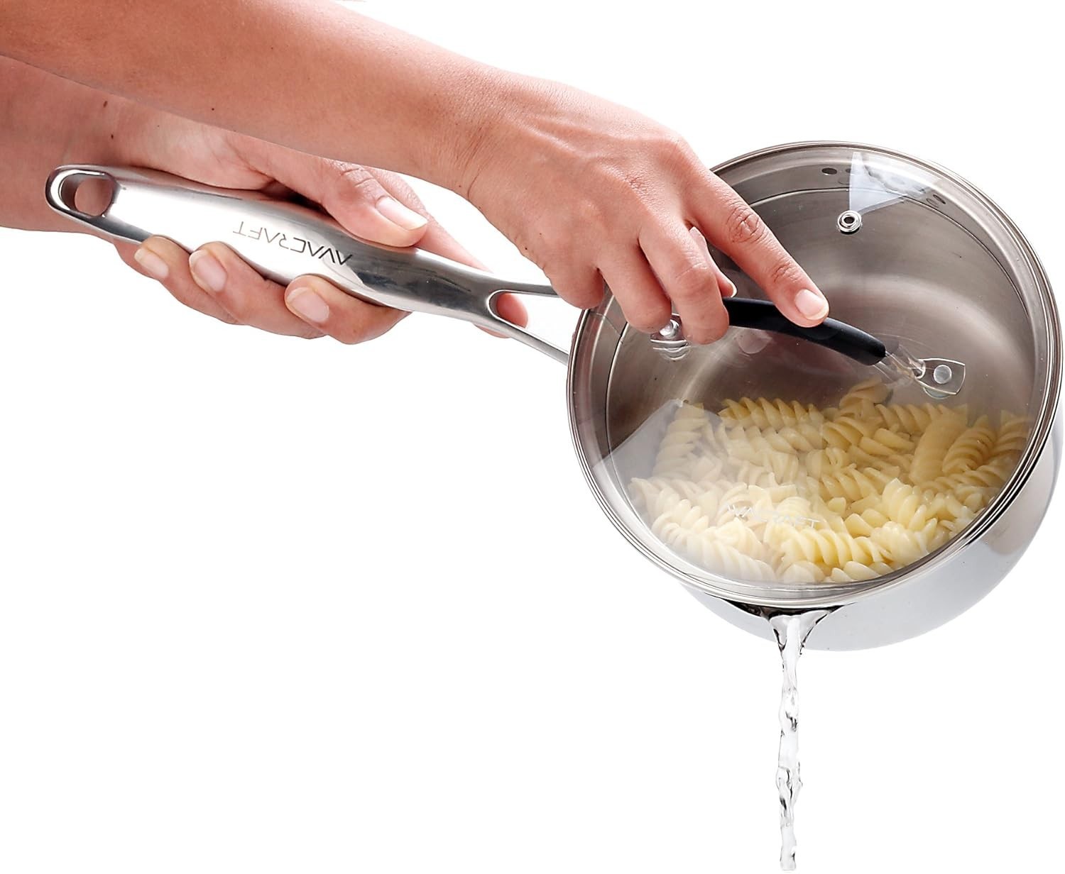Durable Stainless Steel Saucepan with Strainer Lid