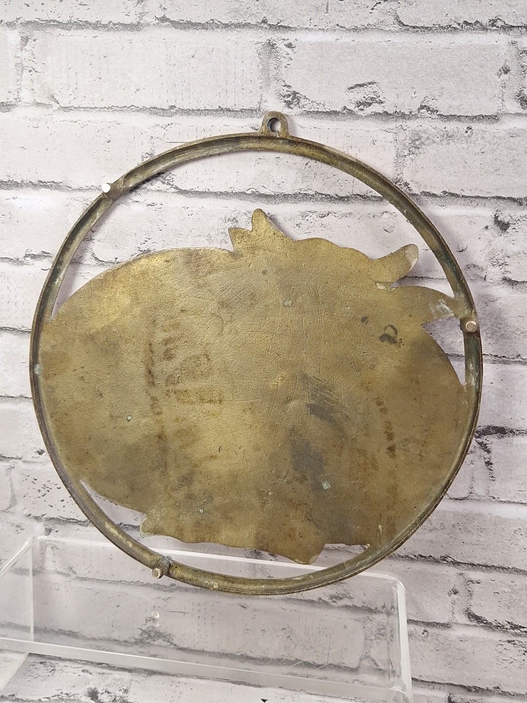 Vintage Brass Cow Bull Calf Trivet Hot Plate Wall Hanging Décor Eclectic decor