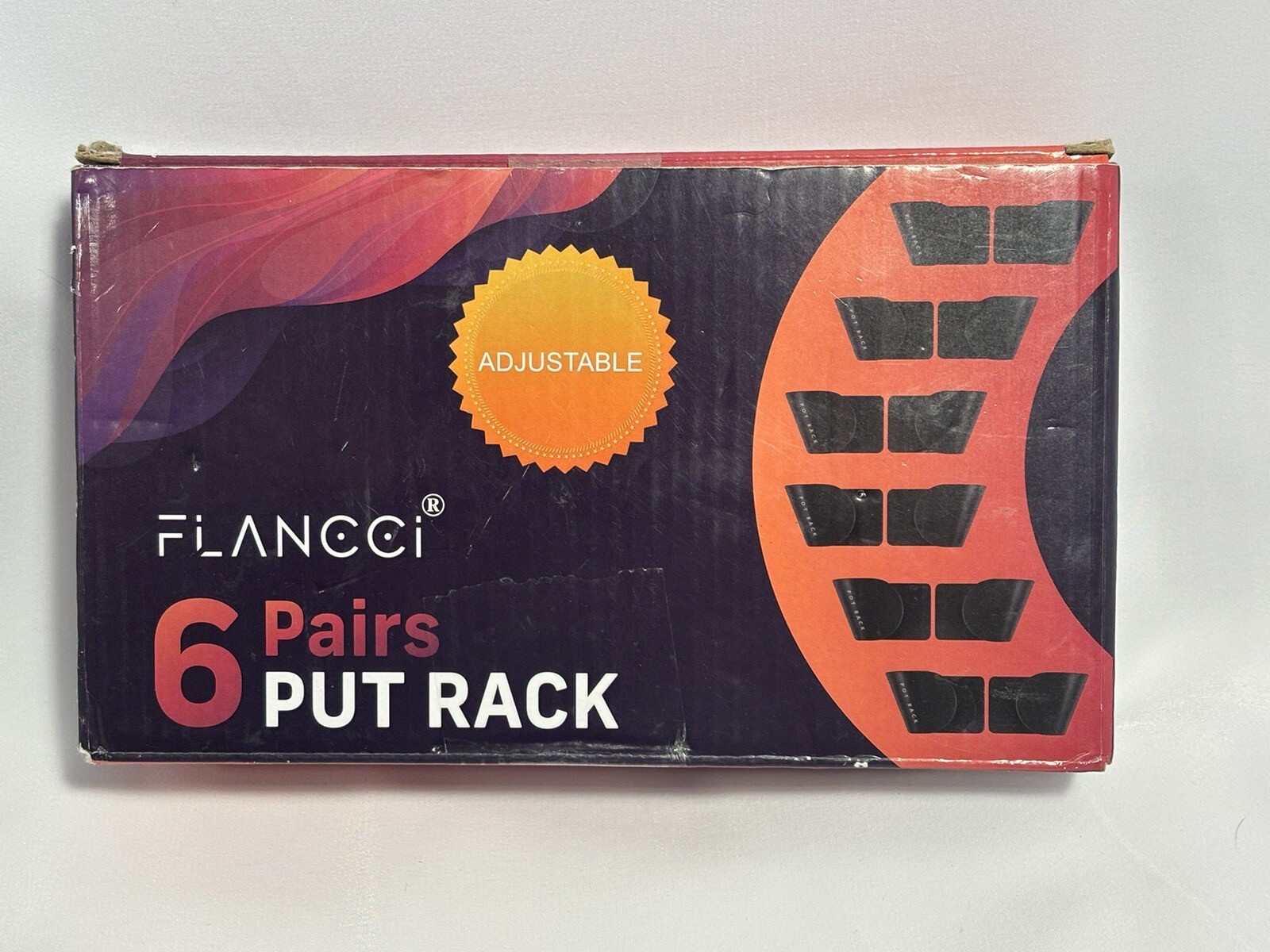 Flancci Adjustable Pot Lid Organizers Set of 6 Black Open Box