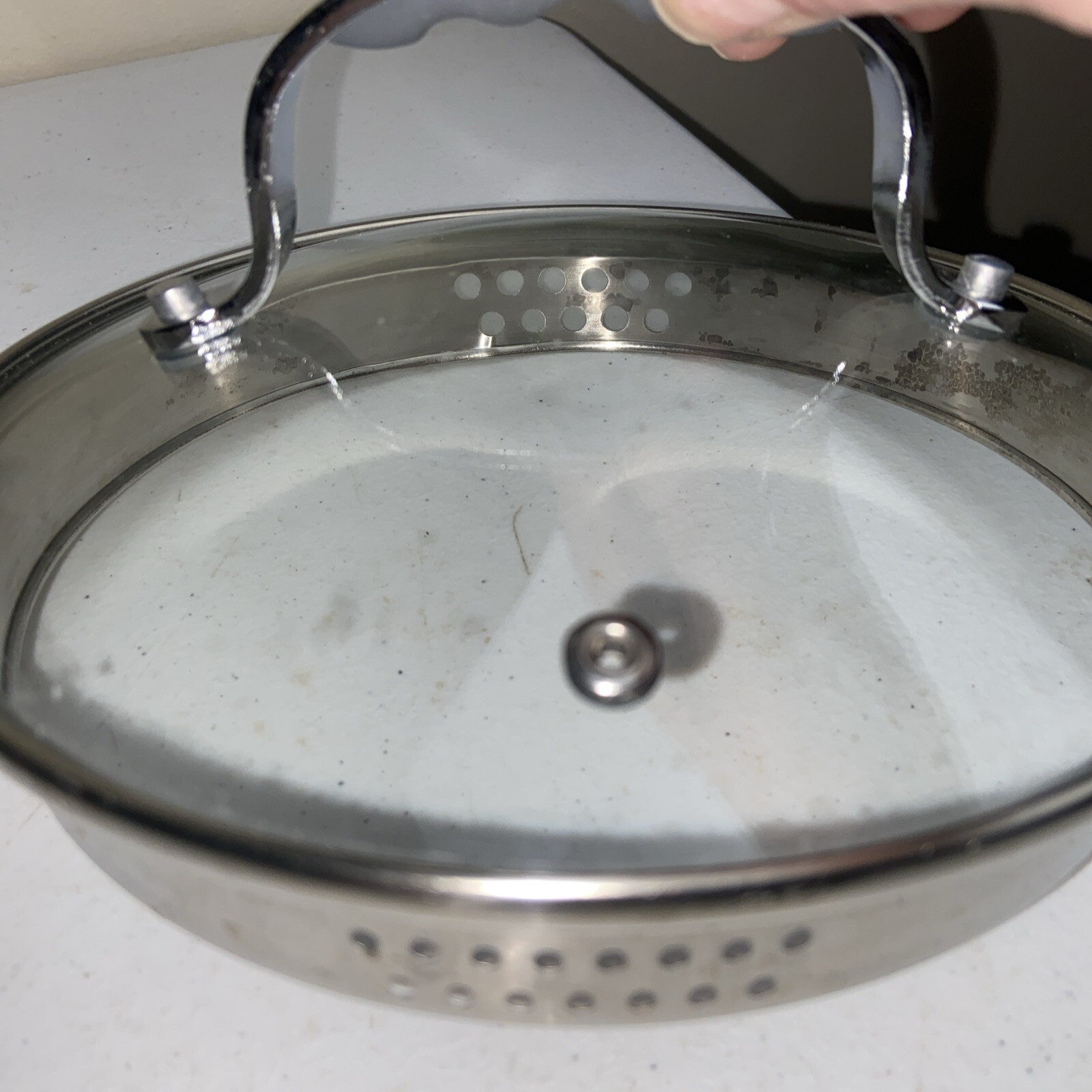 David Burke Gourmet Pro Heavy Stainless 2.5Qt Sauce Pan Pot With Strainer Lid