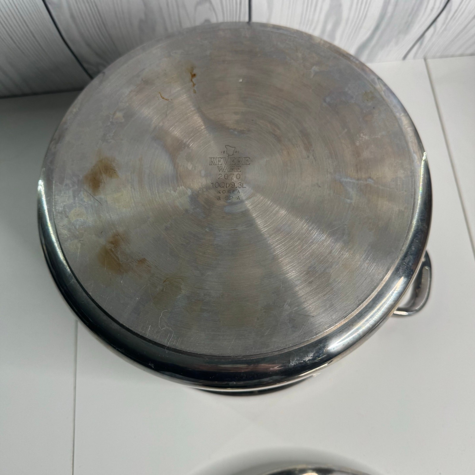 Vintage Revere Ware 2070 10 Qt Stainless Steel Stock Pot And Lid