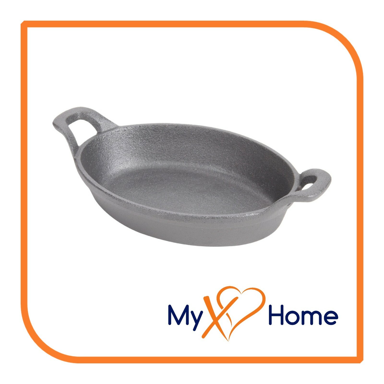 25 oz. Pre-Seasoned Mini Cast Iron Oval Casserole Dish (1 Skillet) by MyXOHome