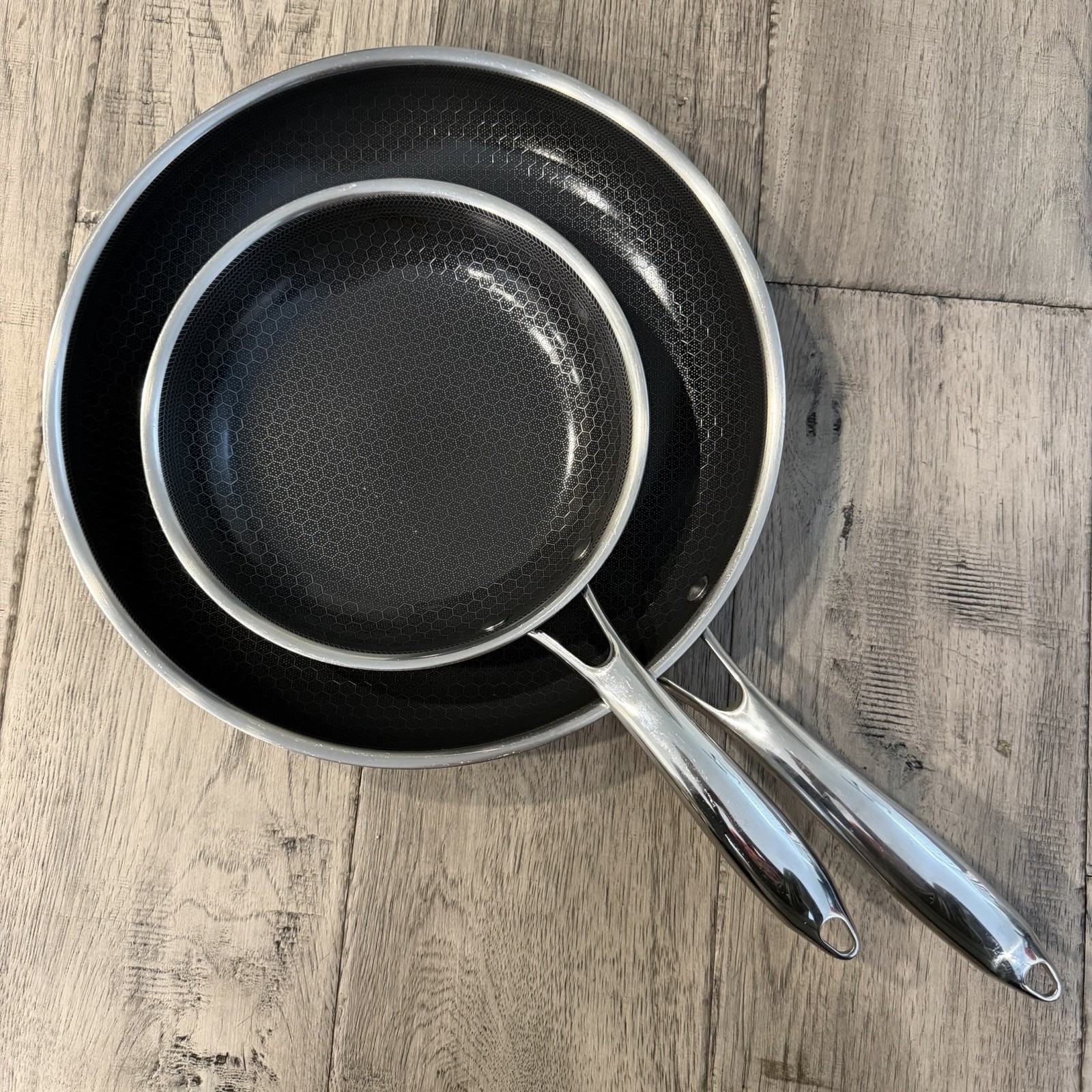 Hexclad Hybrid Cookware 12 Inch Frying Pan And 8 Inches Frying No Lids