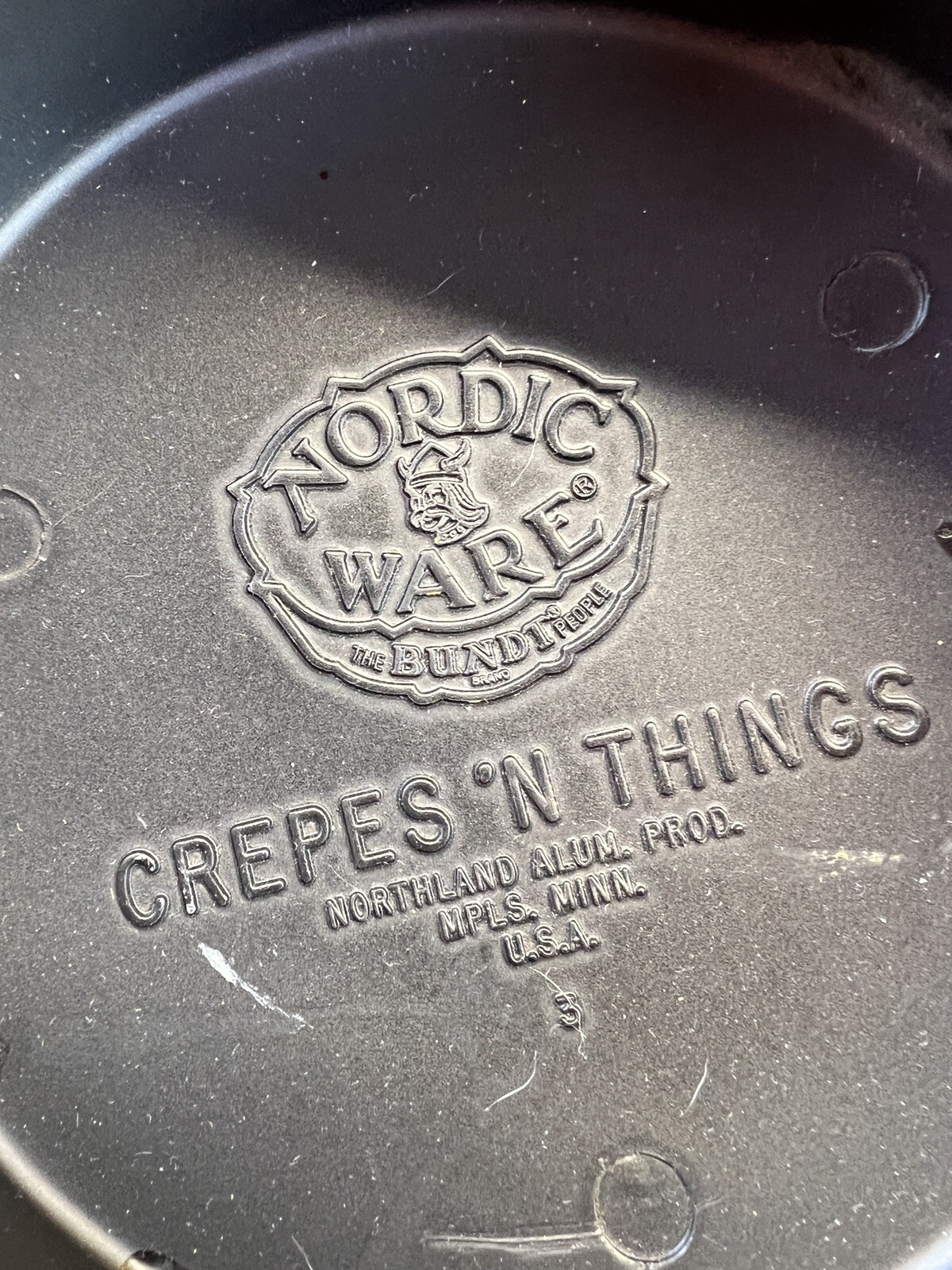 Vintage NORDIC WARE CREPES N’ THINGS Cast Aluminium Pan w/Wooden Handle USA Made
