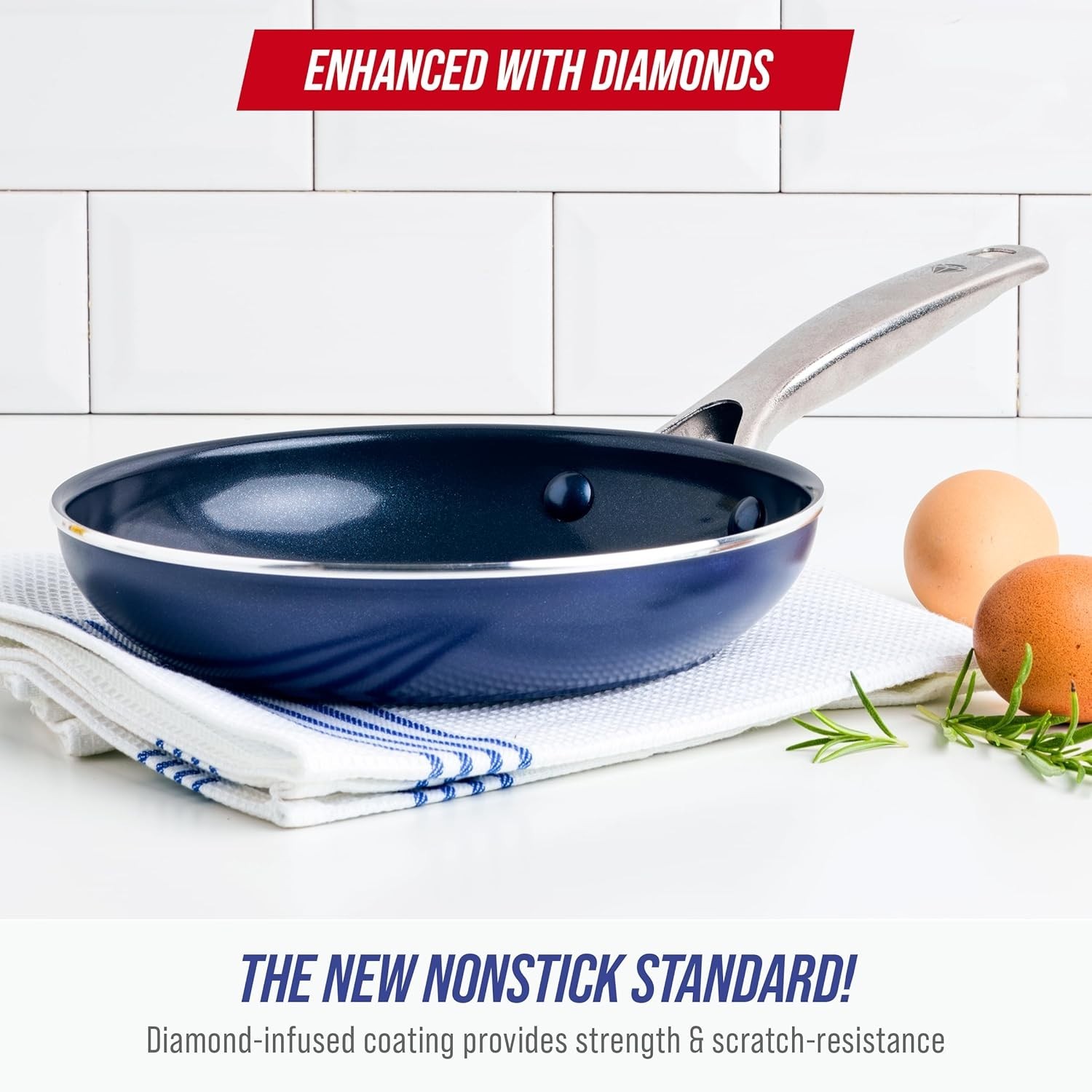 Ergonomic 8” Frying Pan with Stainless Steel Handle – Dishwasher Safe Design