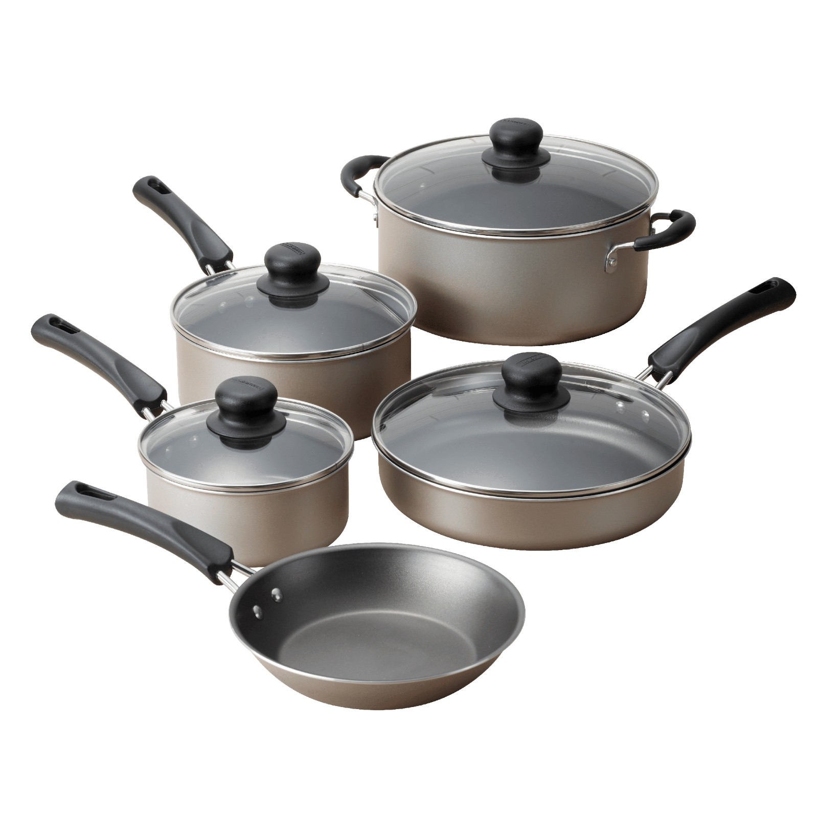 Tramontina 9Pc Cookware Set Nonstick Champagne Pots Pans Kitchen Set
