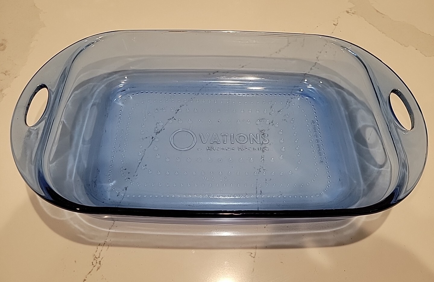 ANCHOR HOCKING Cobalt Blue 3 QT Rectangular Lasagna Baking Pan Casserole 9”x13″
