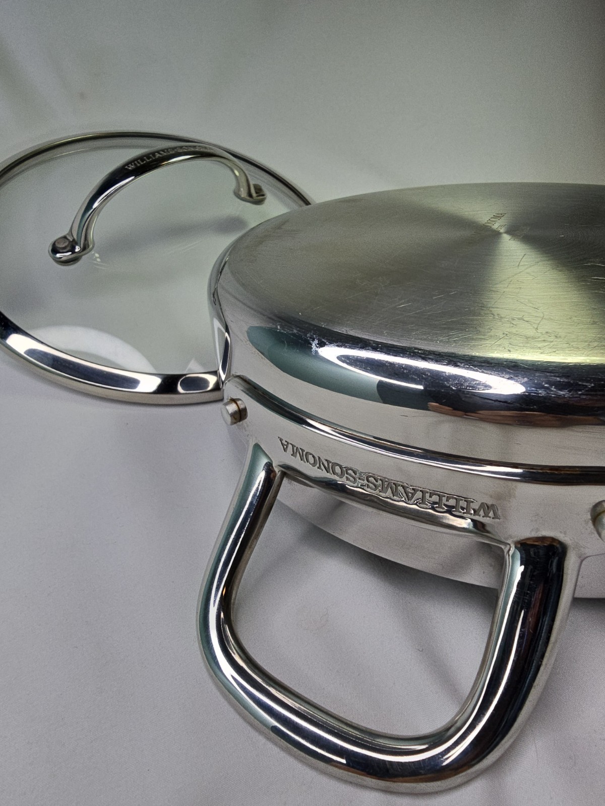 Williams Sonoma Hestan 3 QT Stainless Steel 9.5″ Casserole Pan Pot Italy #1014T