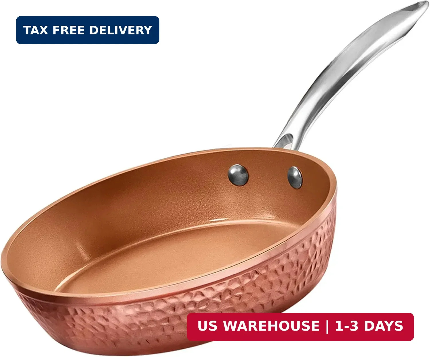 Gotham Steel 10″ Hammered Nonstick Fry Pan w/Lid, Ceramic, Induction Safe