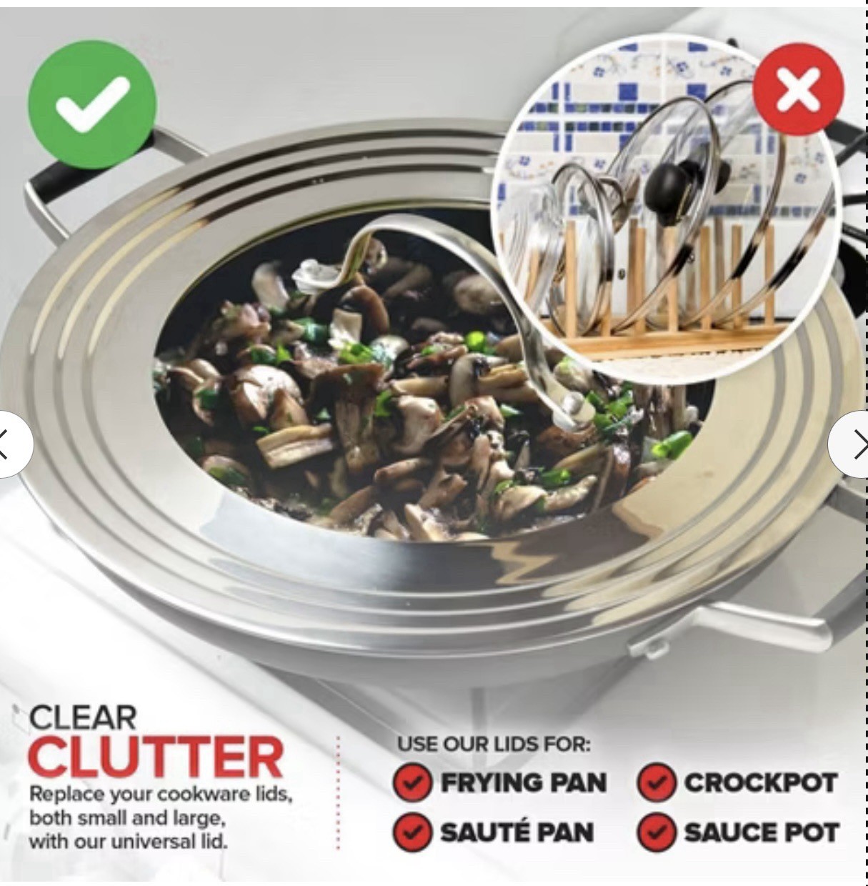 Modern Innovations 1 Lid – Stainless Steel, Silver – Steel 8.25-12”🩶