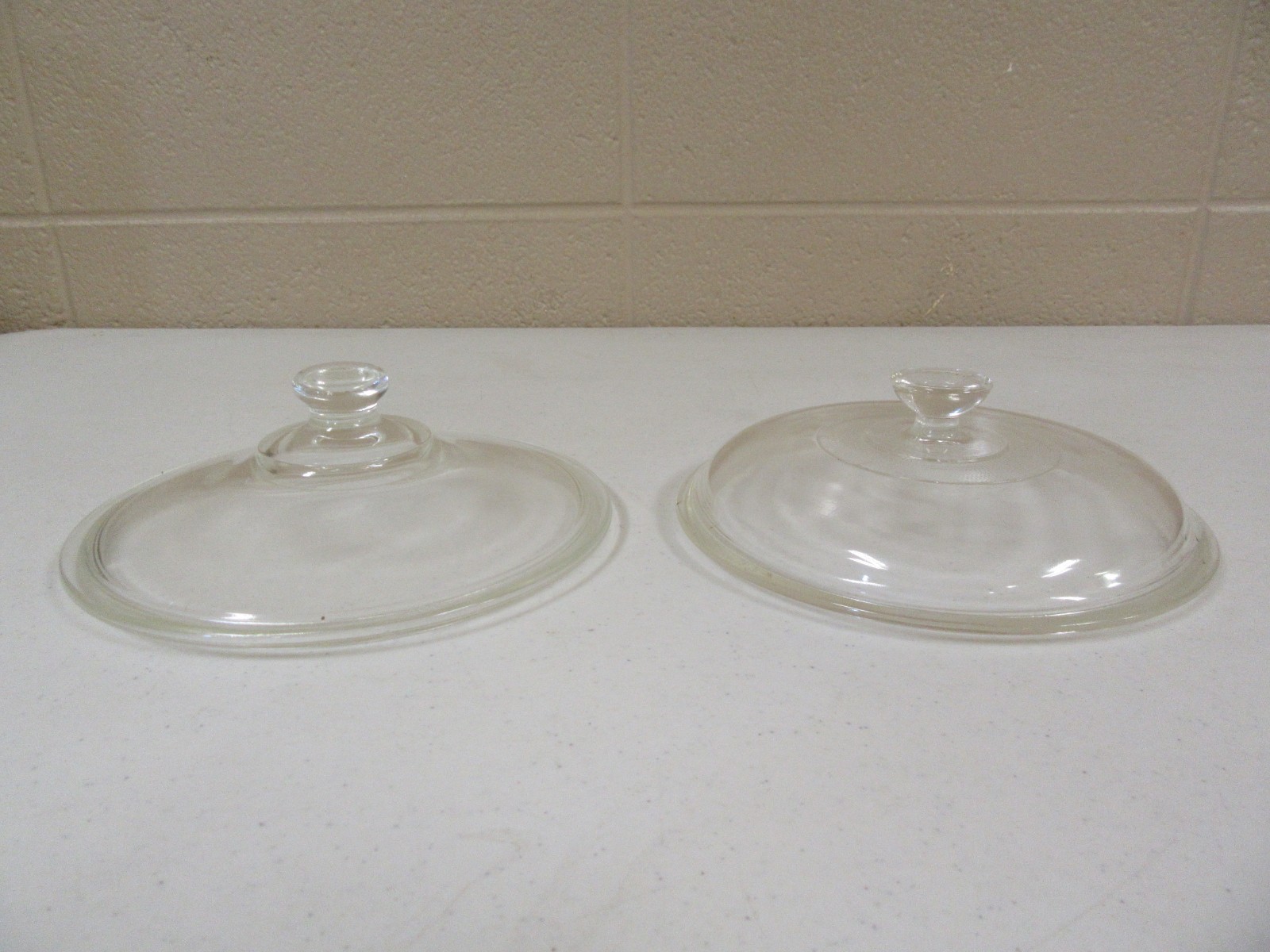 Glass Pot Tops 6½” Round 2-Pc. Set—$5/Pc.—Tempered, Unbranded, Impress “406”
