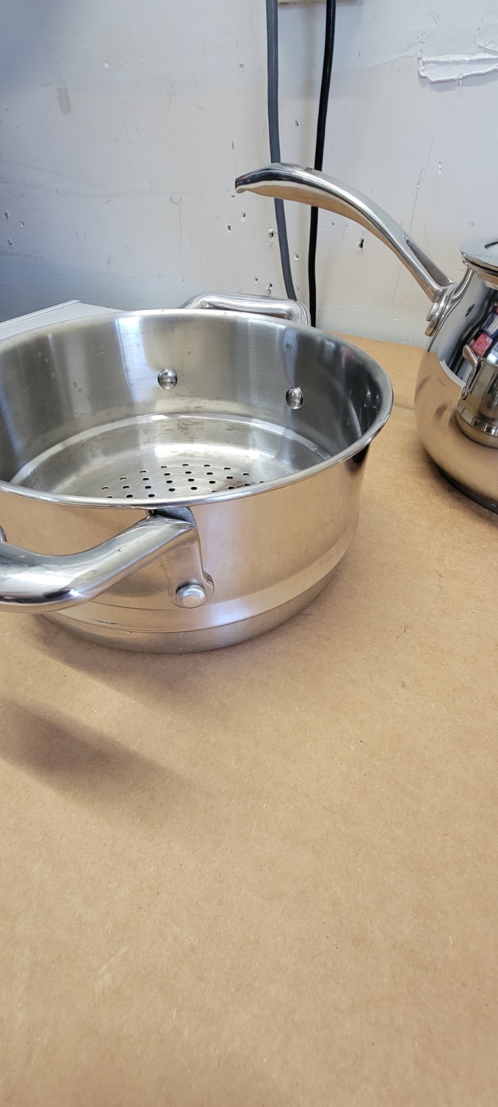 Biltmore 3 Pc Sauce Pans Pots Heavy Stainless Steel Oven Safe Steamer 3.4 2.3 QT