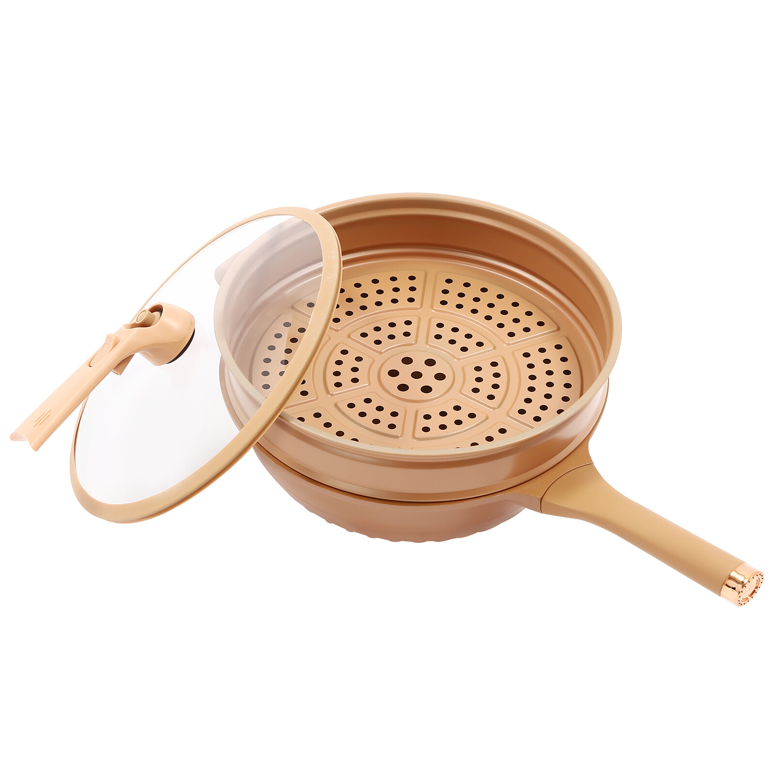 32cm Micro Pressure Cooker Pan – Die-Cast Aluminum Non-Stick With Steamer