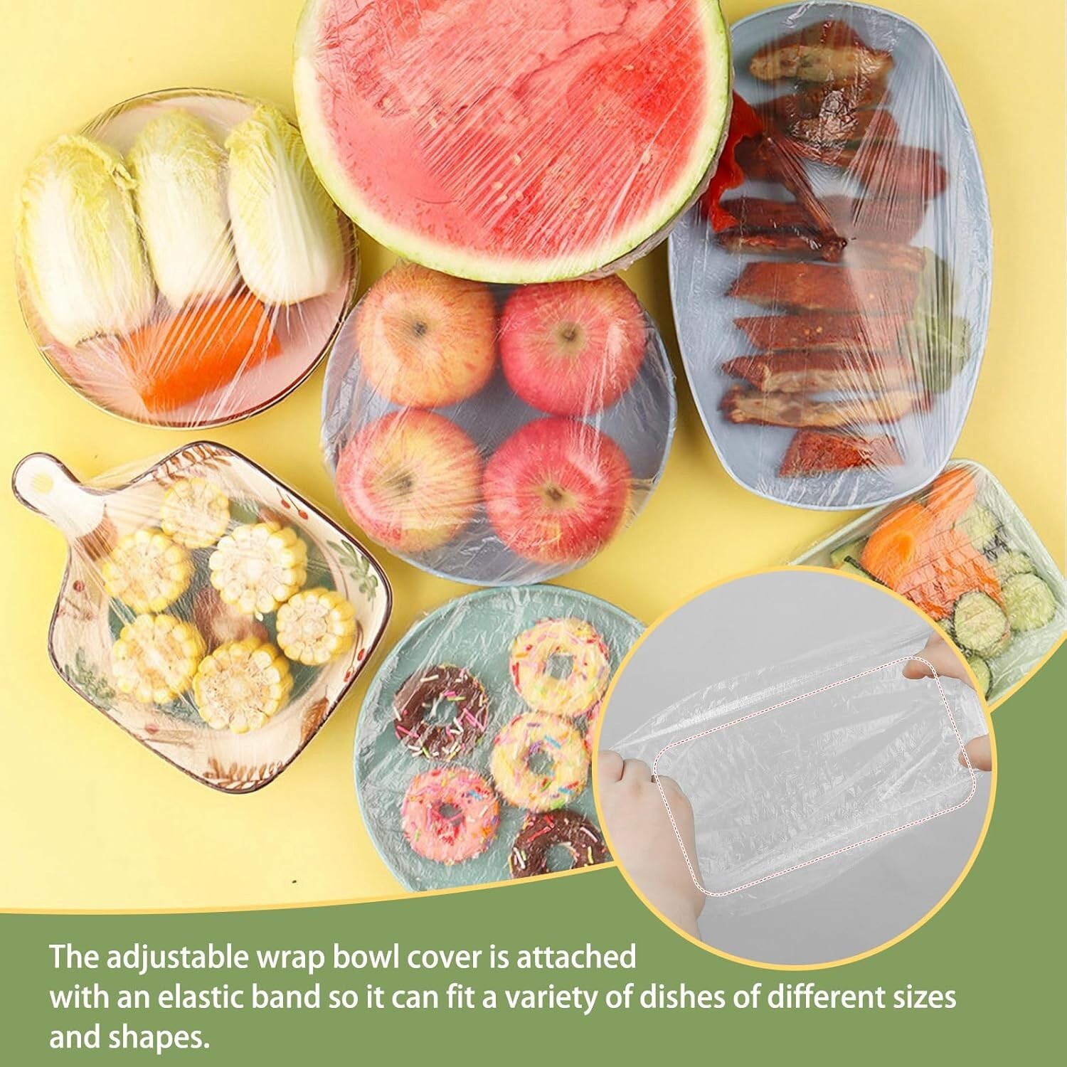 400 Pcs Fresh Keeping Bags Plastic Food Storage Covers Elastic Sealing Bowl Lids