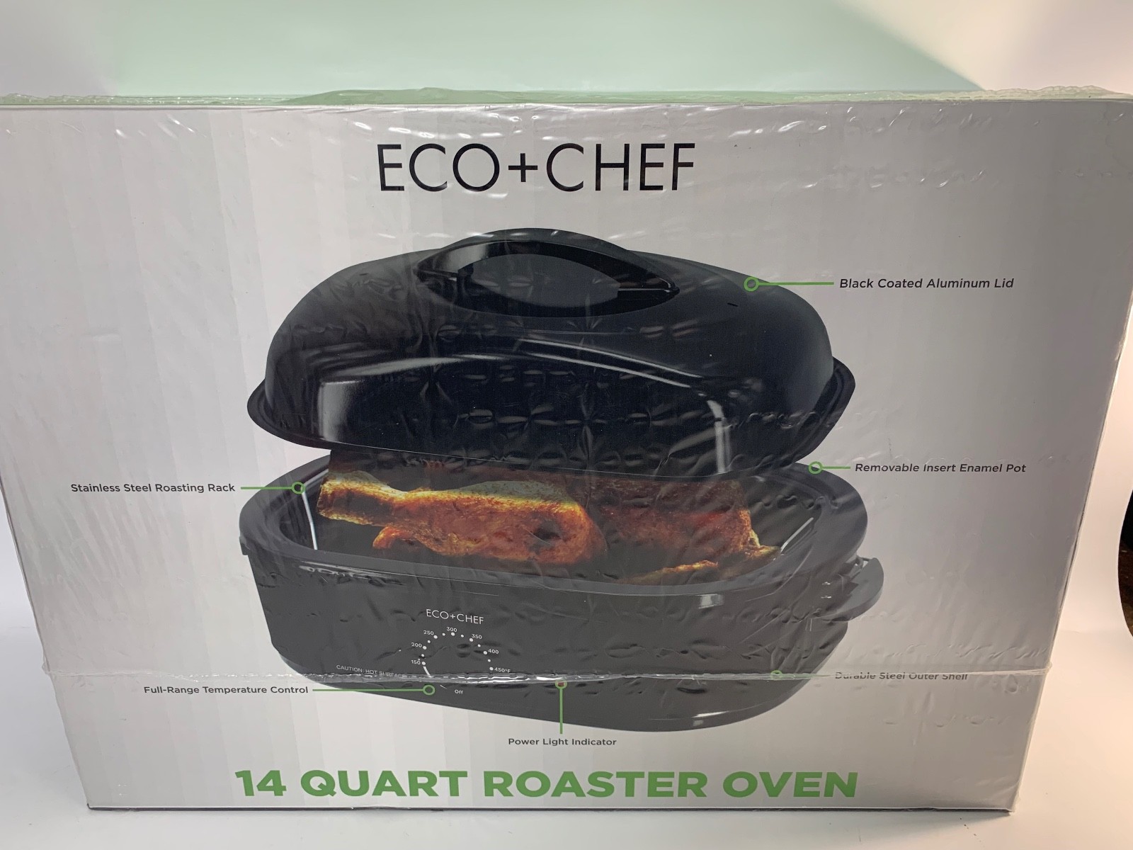 ECO+CHEF 14 Quart Roaster Oven Stainless Steel Turkey Roasting Pan New