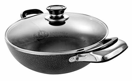 STOCK POT Non-Stick Aluminum with Glass Lid Black 8 Inch UNIWARE