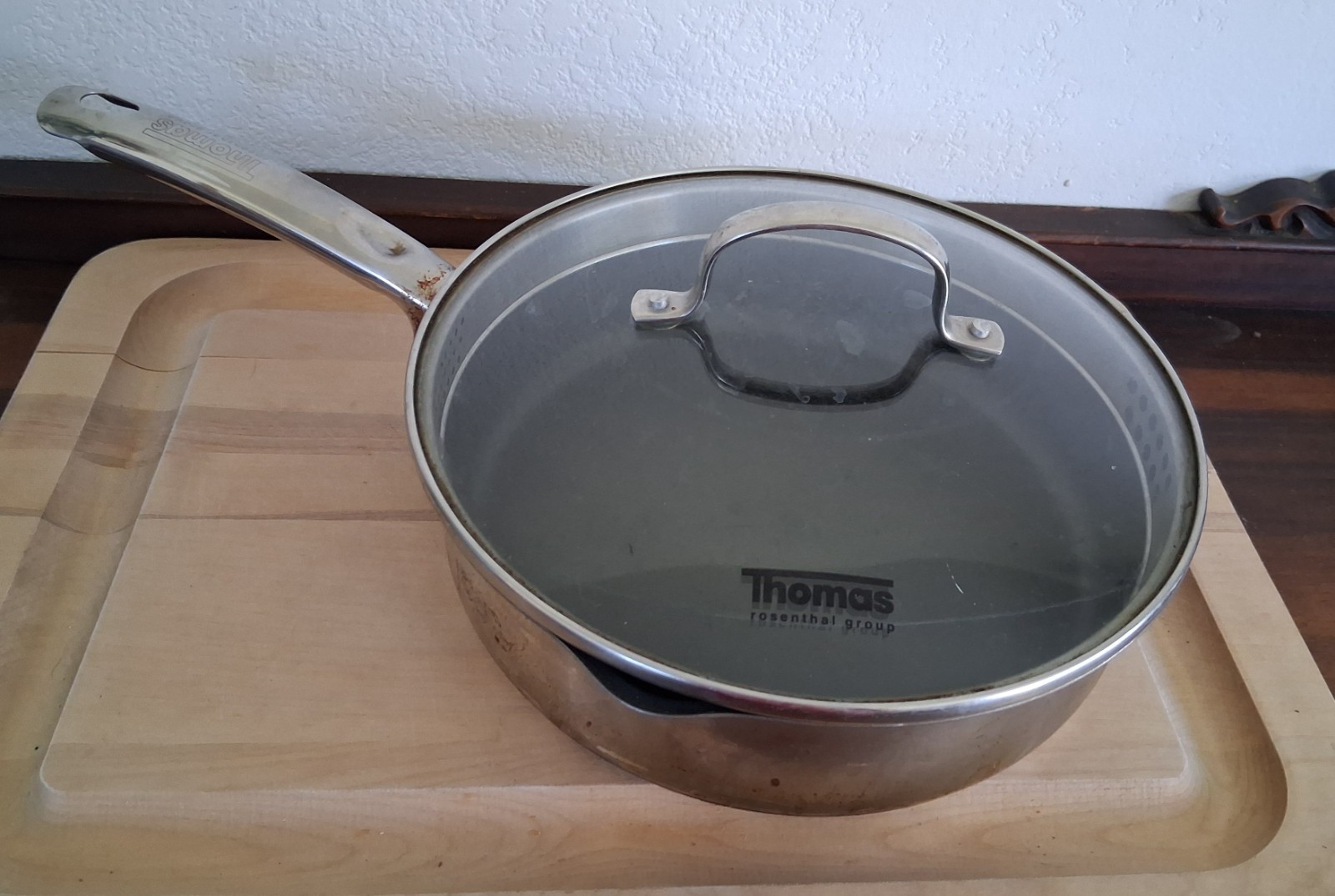 Thomas Rosenthal Group T210S Frying Pan Pot with Strainer Lid 10″
