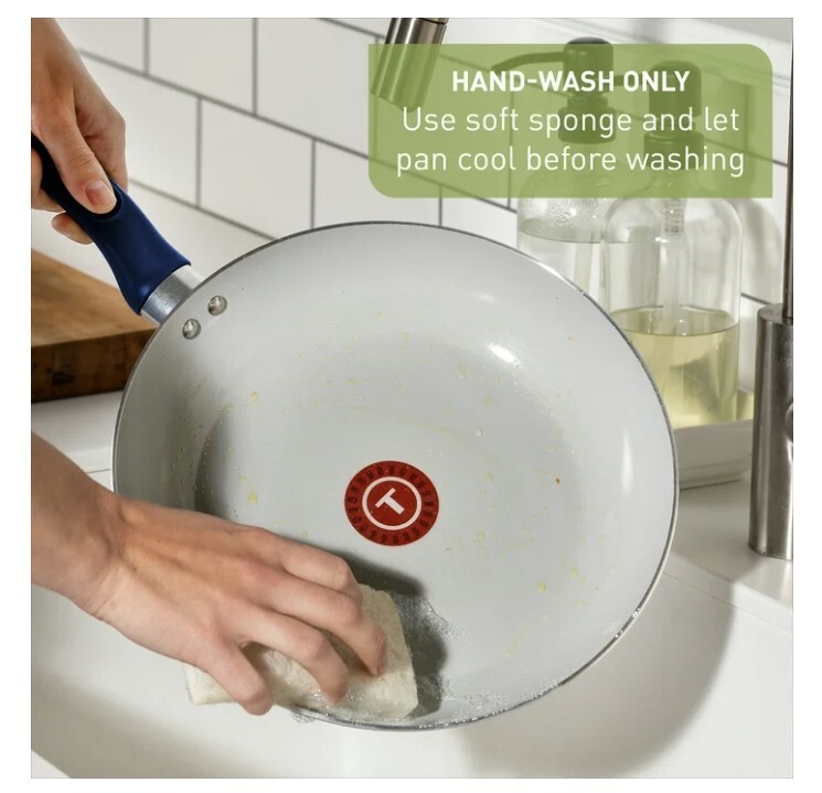 T-fal 12” Nonstick Ceramic Frying Pan, Blue