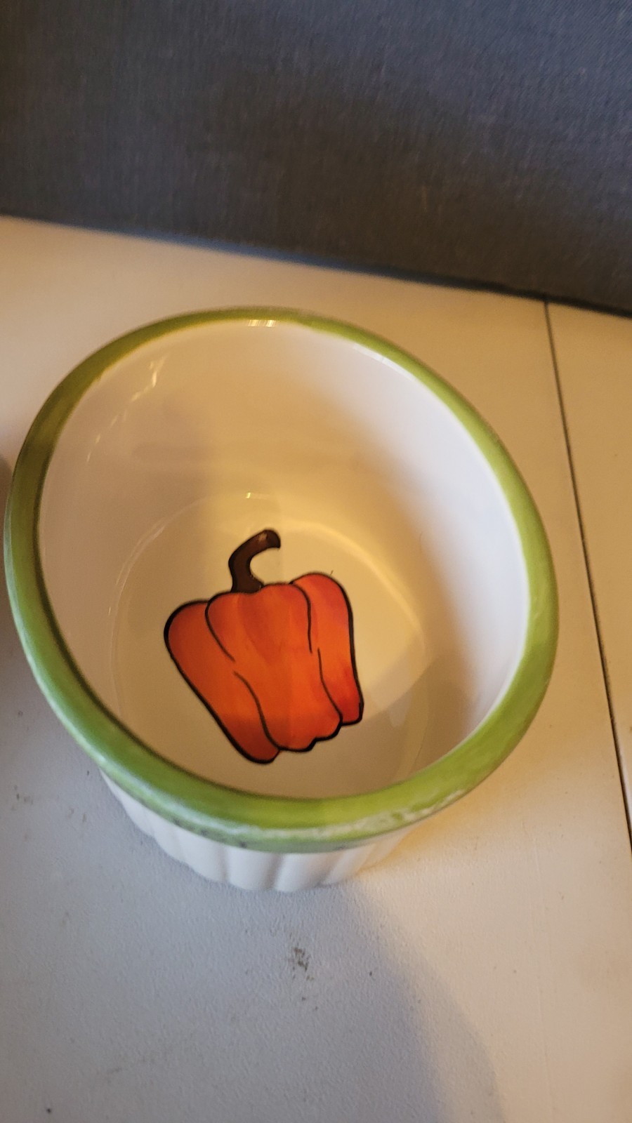 Judy Phipps Red Bell Pepper Covered Baking Dish Certified International. 16 Oz.