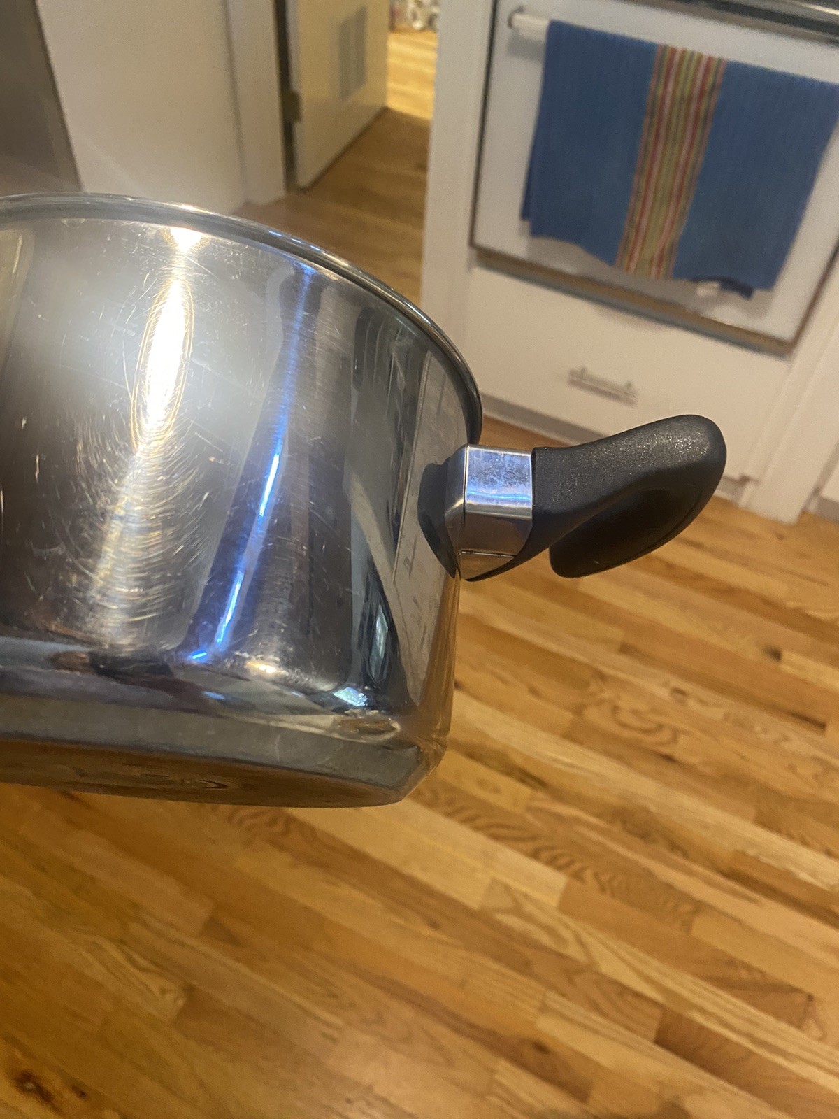 Soltam 18/10 Stainless Steel 2 Piece Pot With Lid Unique Handles Made In Israel