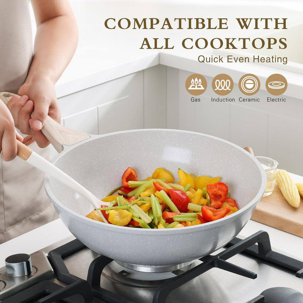 4.25 Qt. Ceramic Nonstick Saute Pan with Lid, Induction Compatible, PFOA PFAS Fr