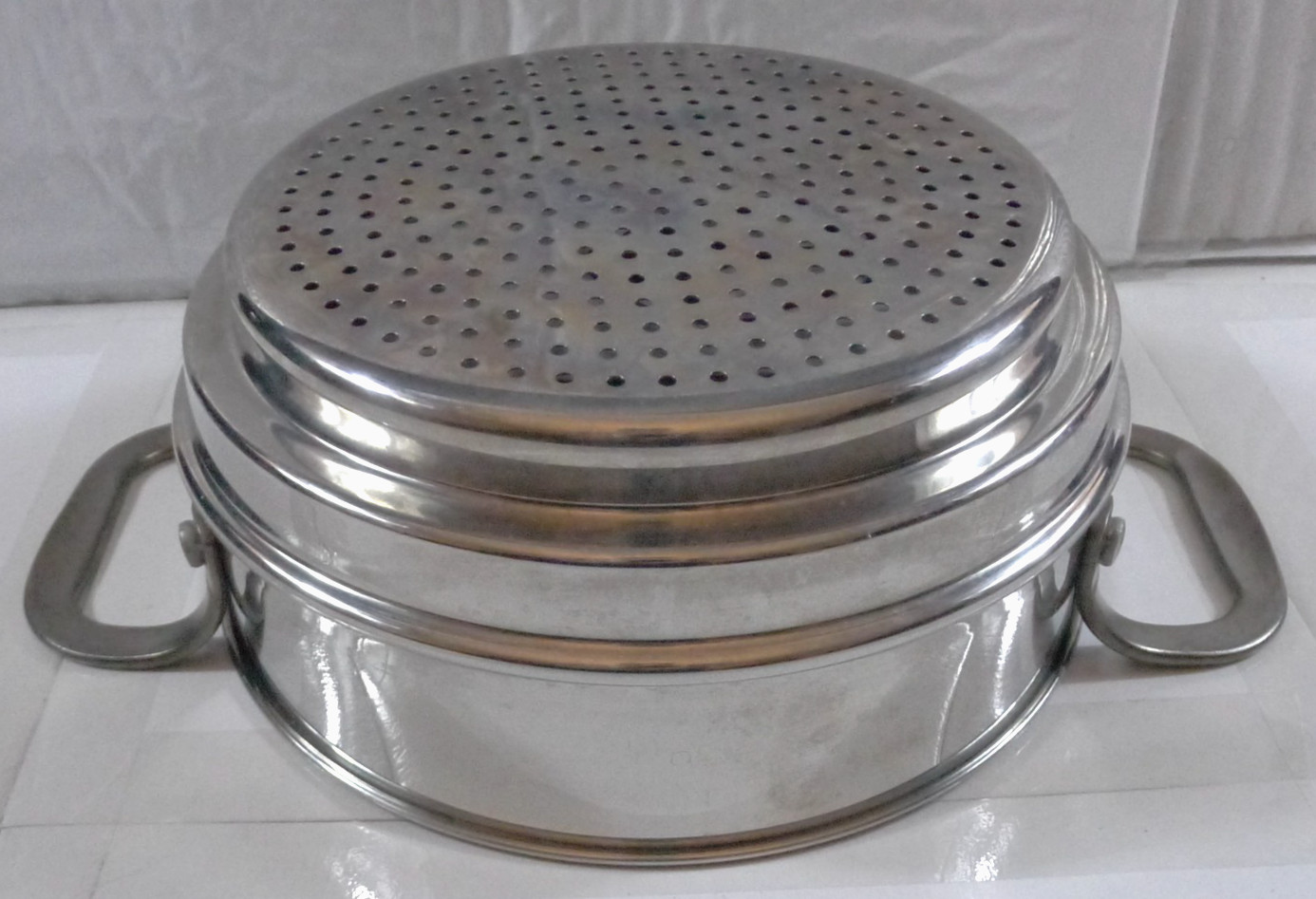 Stainless Steel Steamer Pot Insert 6 3/4″ & 7 3/4″ w/ 2 Handles – J4