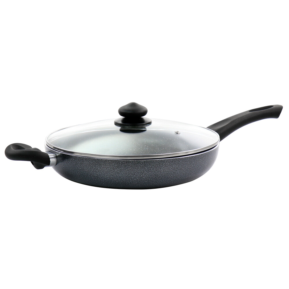 Oster 115660.02 Pallermo 3.5 Quart Aluminum Nonstick Saute Pan In Charcoal Lid