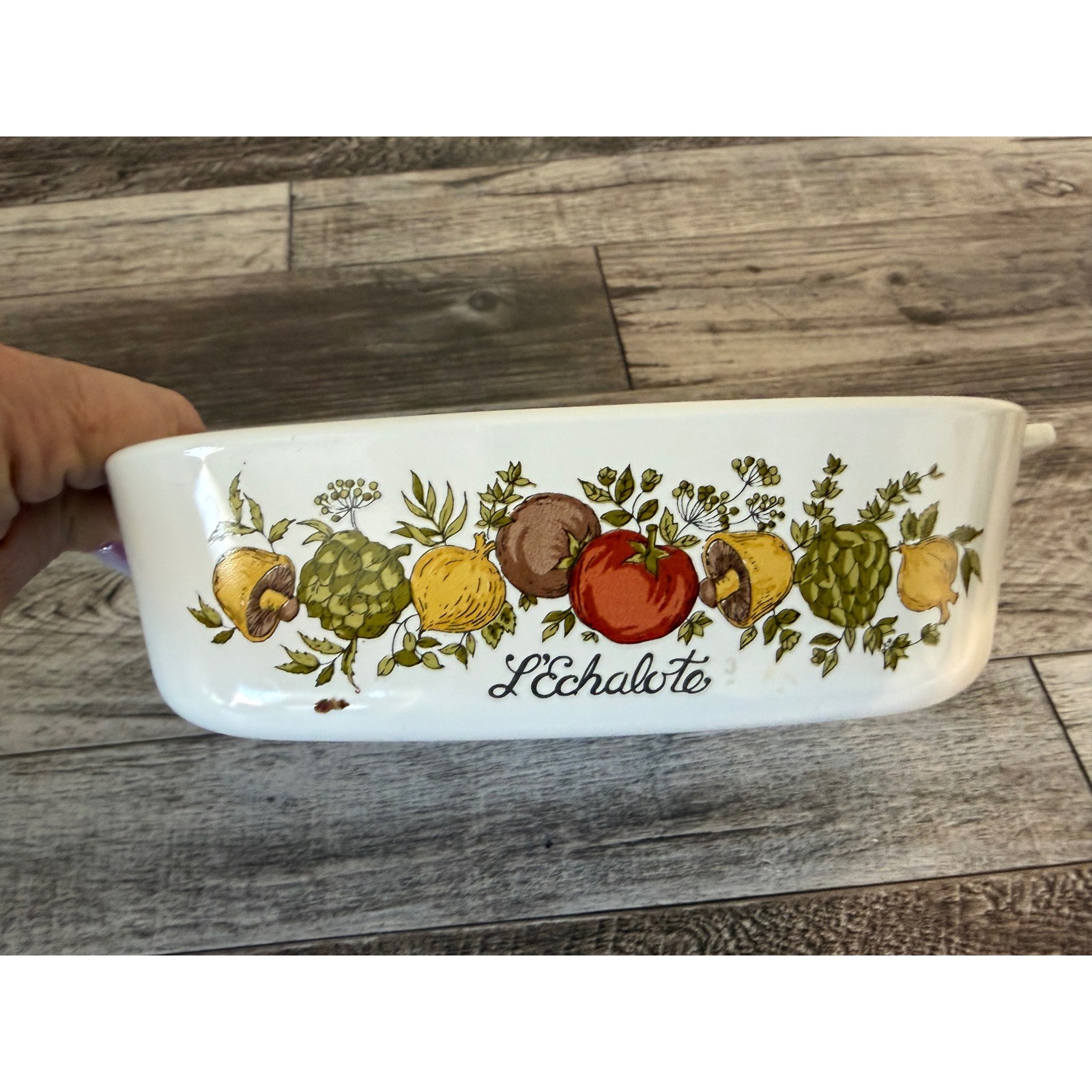 Vintage Corning Ware L’Echalote A-1-B 1 Liter Casserole Dish Vegetables No Lid