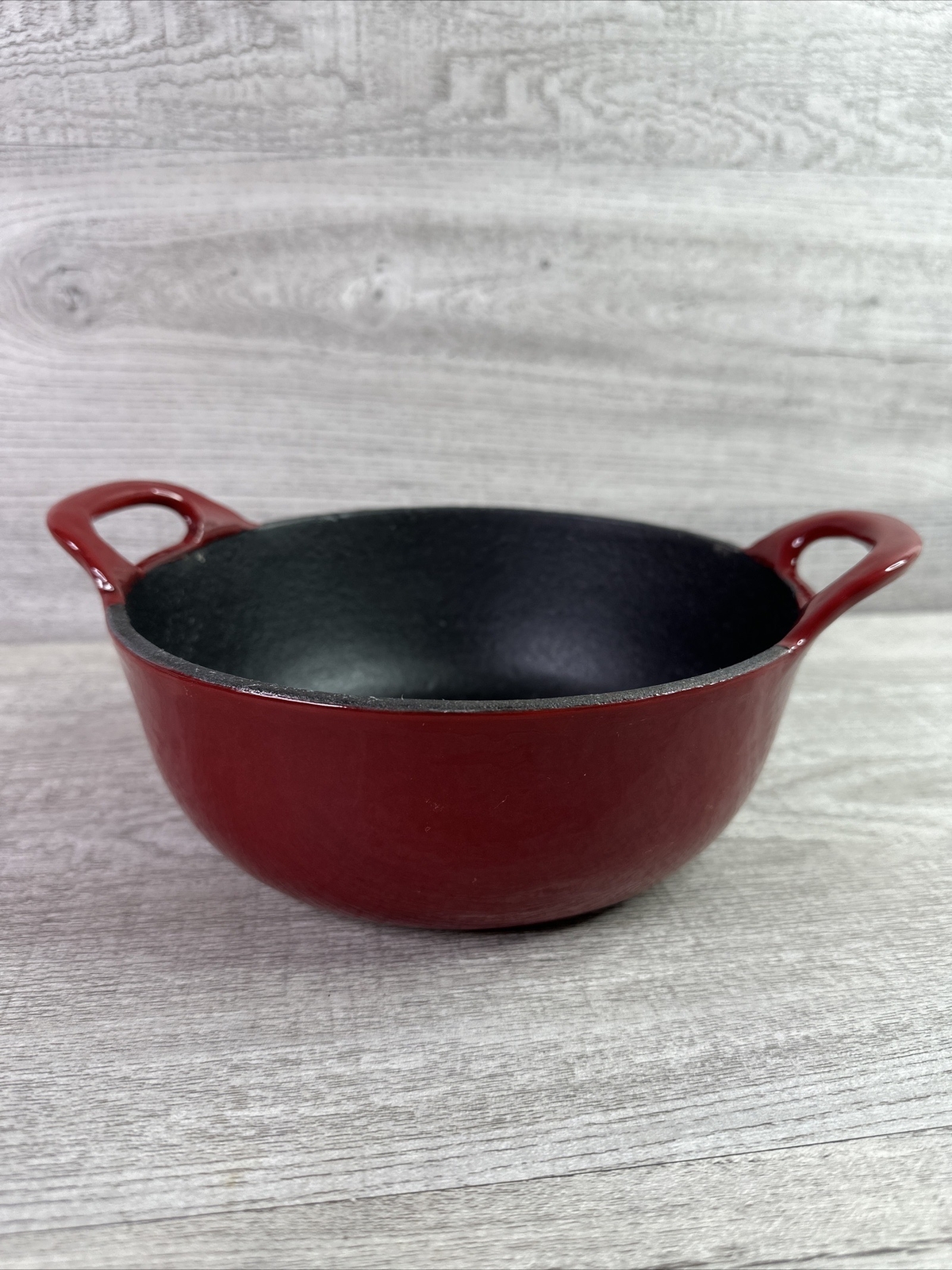 Hell’s Kitchen Balti Handled Dish Cast Iron Red Enamel 1.75 Quart Oven Safe